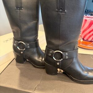 Frye Jean Harness Black Leather Riding Boots